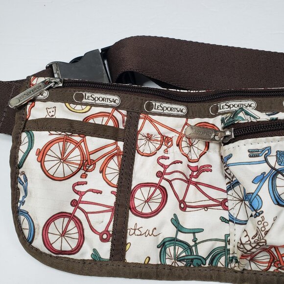 LeSportsac Bicycle Crossbody Bag Strap w/ Pockets Fannypack Belt Bag - Picture 2 of 8